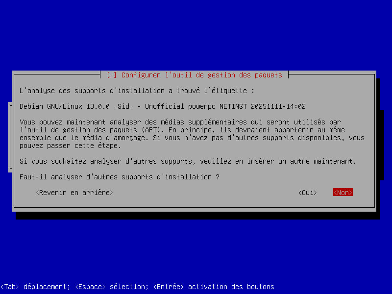 Recherche d'autres supports d'installation