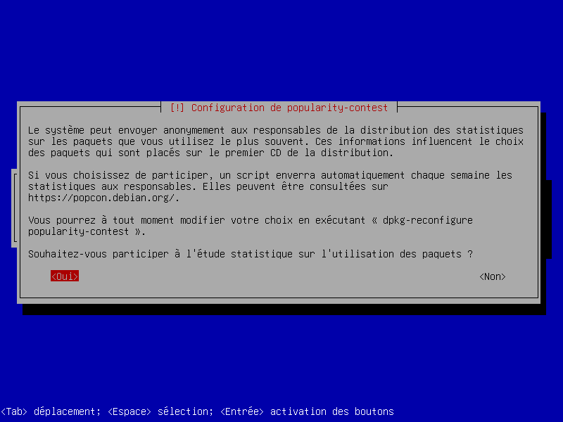 Participation à l'étude statistique de l'utilisation des paquets